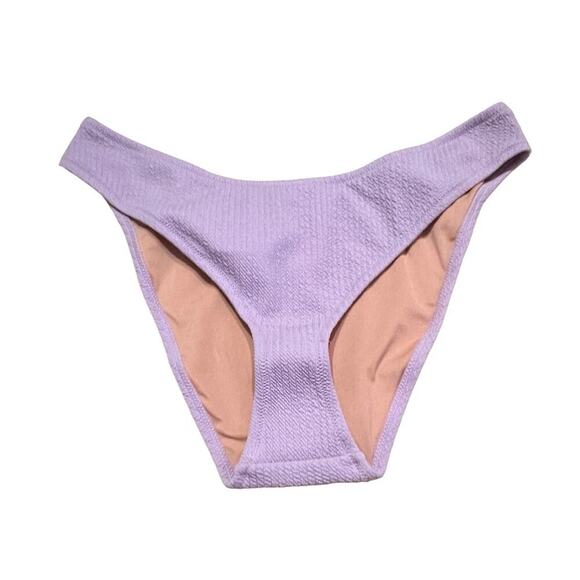 J. Crew Textured Curved-Waist Cheeky Bikini Swim Bottom in‎ Pink Sz XL NEW - Picture 1 of 6